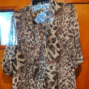 Sheer leopard print tunic